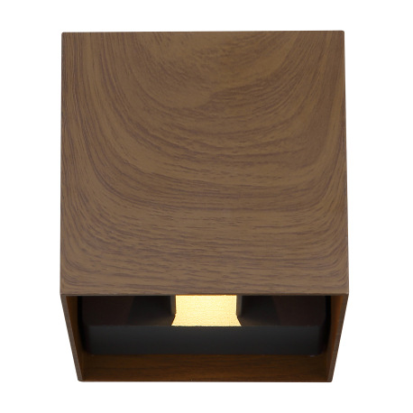 Vonkajšie svietidlo hliník, imitácia tmavého dreva, svieti smerom: hore a dole, IP54, nastaviteľný s 3