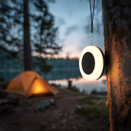 Solárne svietidlo z nehrdzavejúcej ocele čierne, plast satinovaný, textil čierny, dotykové zapnutie/ 1