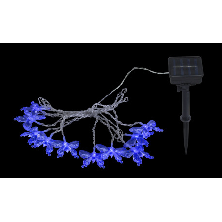 Solárne svietidlo, plast čierny, plast transparentný, dĺžka 4,6 m, IP44, menič farieb, akumlátor AA 15