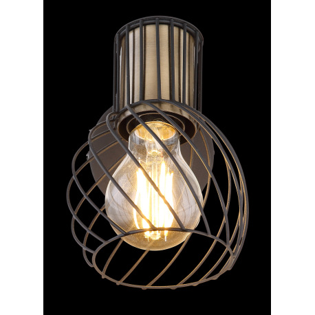 Nástenné svietidlo, kov čierny, mosadzný, vypínač, ŠxV:120x165, H: 160, bez žiarovky 1xE27, max. 40W 5