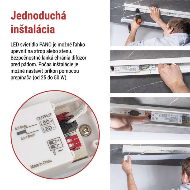 LED lineárne svietidlo PANO 50W, neutrálna biela 2