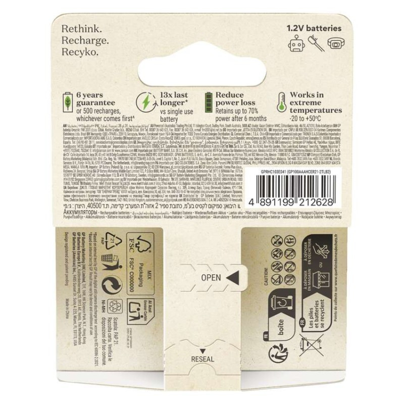 Nabíjacia batéria GP ReCyko 950 (AAA) 2 ks 10