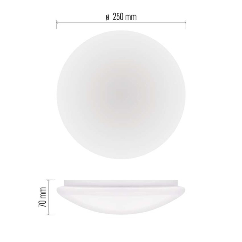 LED stropné svietidlo TIVI, B CLASS, okrúhle biele 5,2W, IP44, Teplá biela 2