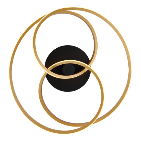 Stropné svietidlo, kov čierny, hliník zlatej farby, plast biely, ø: 500mm, H: 160mm, vrátane LED 40W 7