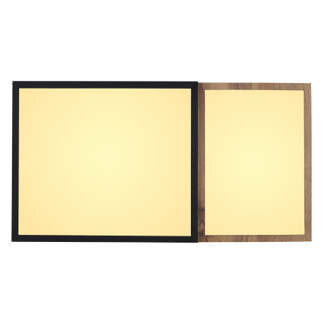 Stropné svetlo kov sivý/čierny matný, MDF imitácia dreva, plast opál, niekoľko úrovní cez nástenný s 10