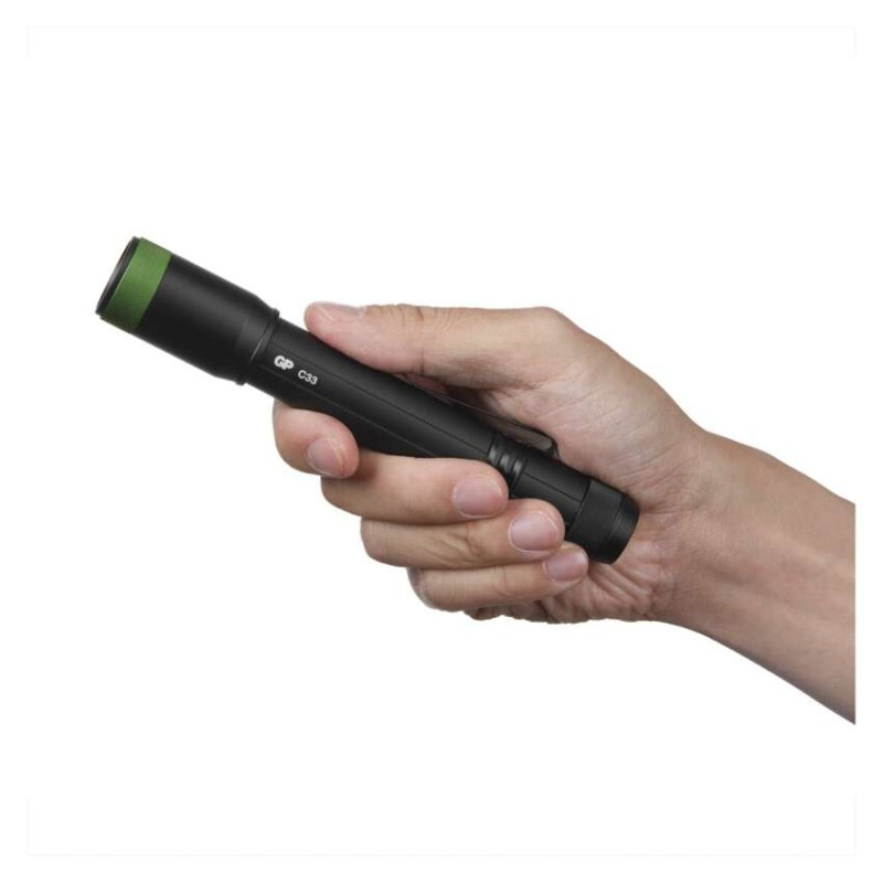 CREE + COB LED ručné svietidlo GP C33, 180 lm, 2× AA, fokus 11