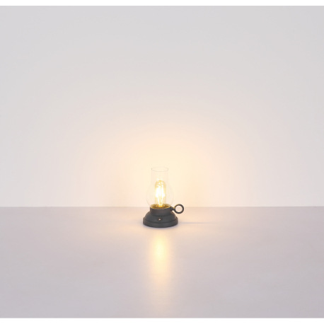 Dekoratívne svietidlo, plast antracit matný, číre sklo, plast jantárový, dotykový stmievač, bez adap 19