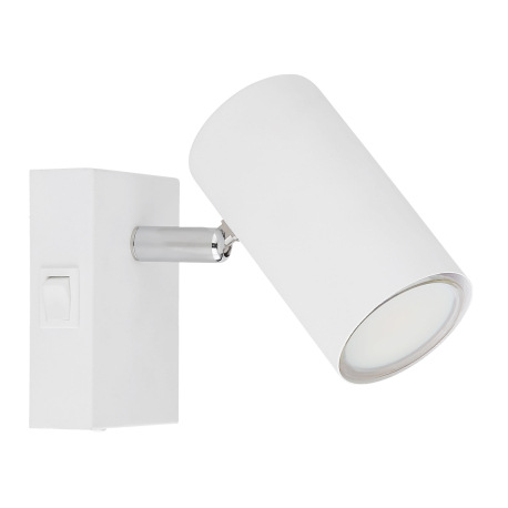 Nástenné svietidlo, kov biely, kov chrómový, s vypínačom, ŠxV:70x100mm, H: 120mm, bez žiarovky 1x GU 2