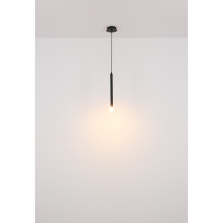 Závesné svietidlo, kov čierny, akryl satinovaný, číry, kábel PVC čierny, ø: 120 mm, V: 1200 mm, bez 12