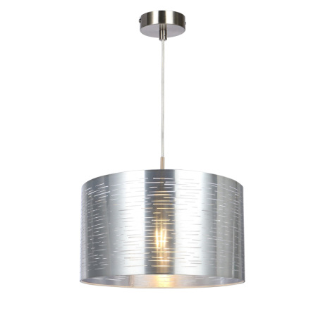 Závesné svietidlo, nikel matný, plast strieborný, Ø380, V:1200, bez žiarovky 1xE27, max. 40W 230V