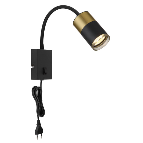 Nástenné svietidlo, kov čierny, hliník medený matný, hliník čierny matný, plast dymový, kábel PVC či 12