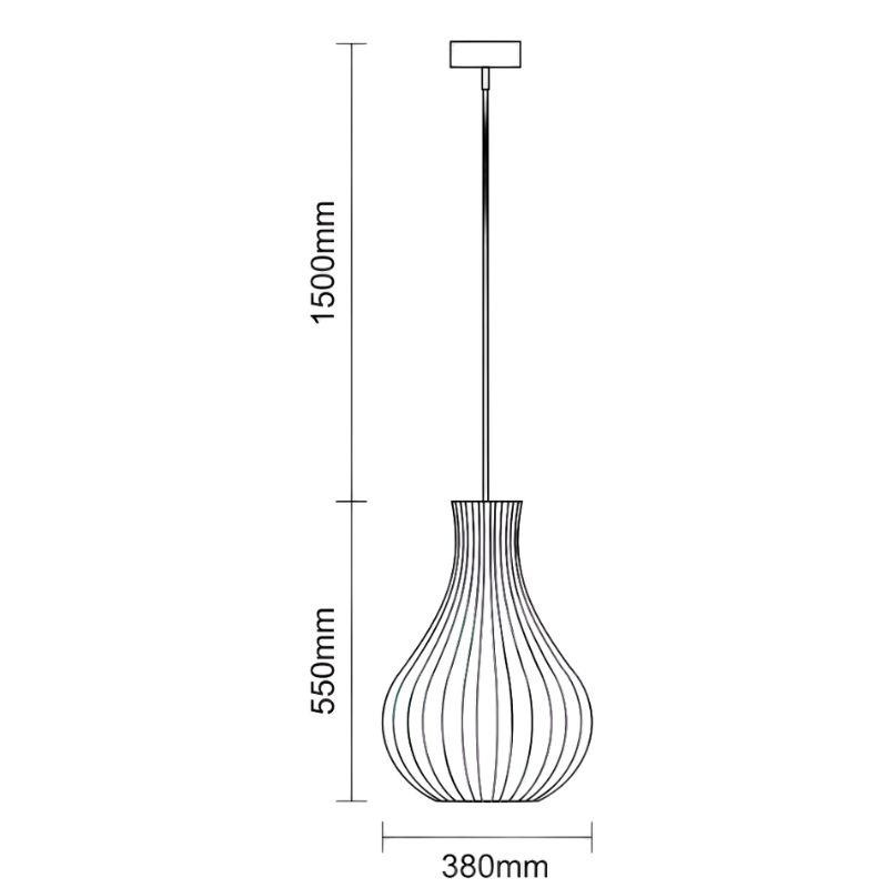 Závesný luster z masívneho dreva E27 / 380 - WRE082 6
