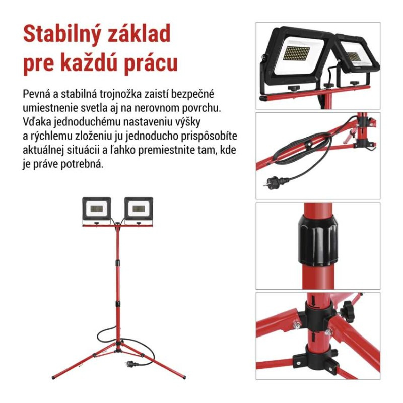 LED reflektor ELION, 2×50W + trojnožka, neutrálna biela 7