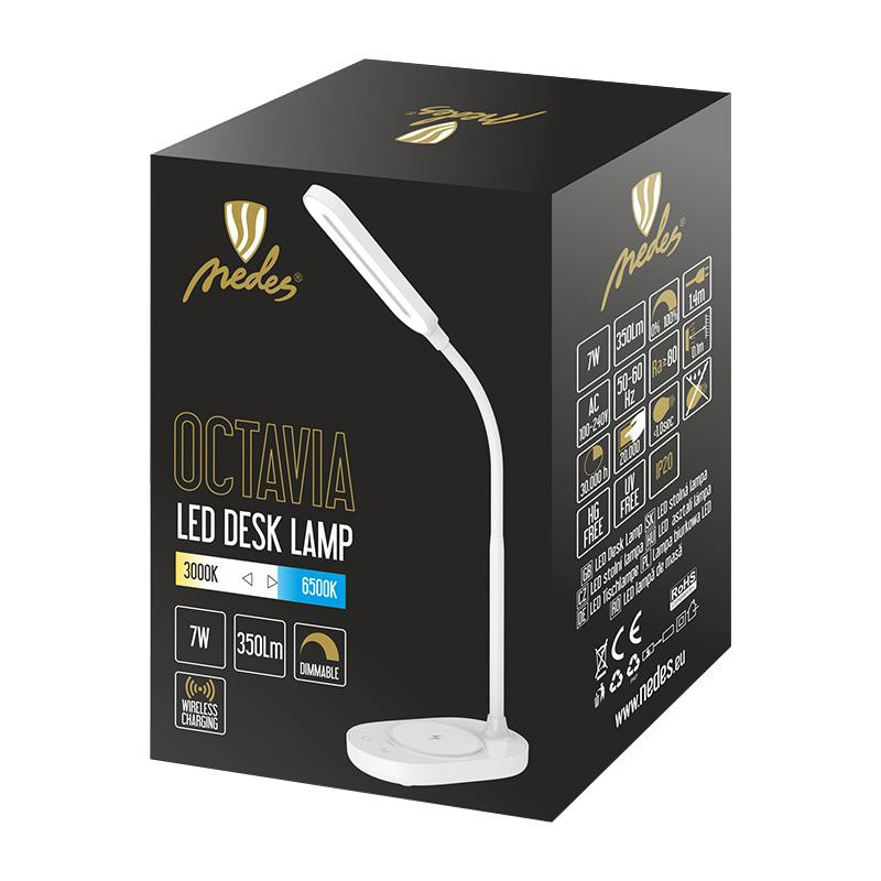 LED stolná lampa OCTAVIA 7W stmievateľná s bezdrôtovým nabíjaním - DL4301/W 5