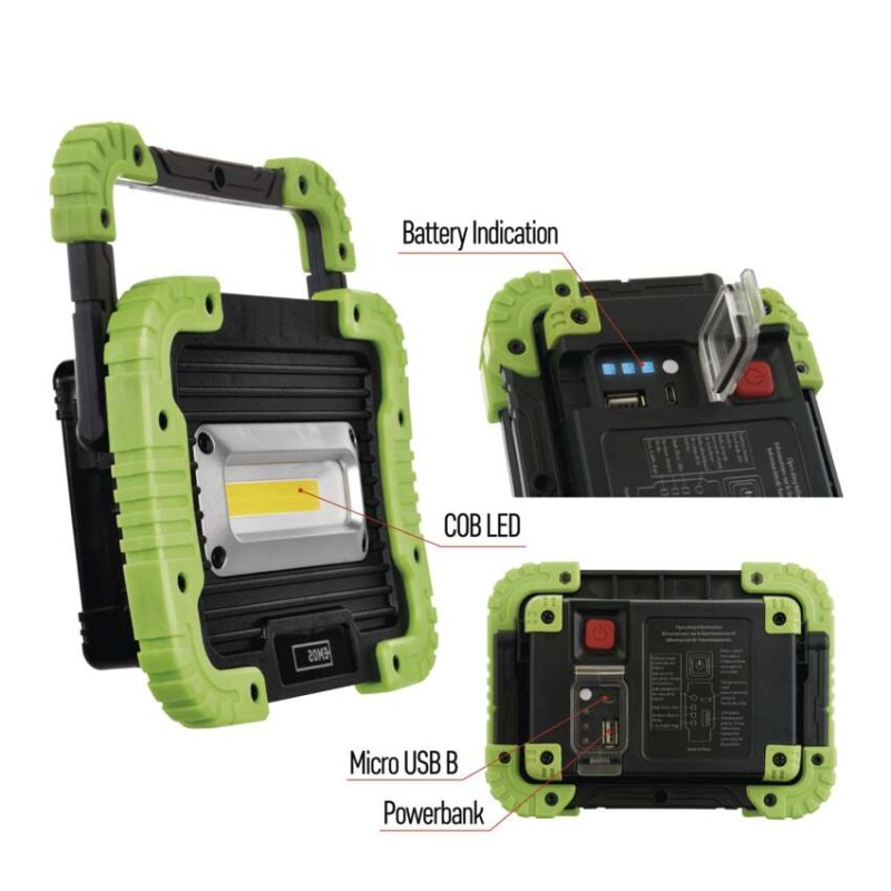 COB LED nabíjací pracovný reflektor P4534, 600 lm, 3000 mAh 4