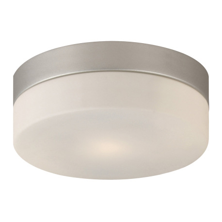 Stropné svietidlo, kov nikel matný, sklo biele, Ø 180, V: 65, bez žiarovky 1xE27, max. ILLU 60W 230V