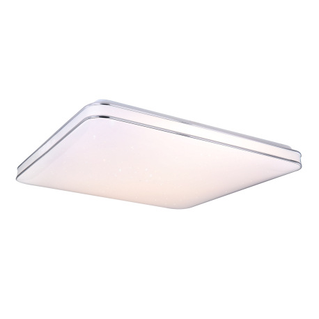 Stropné svietidlo, kov biely, akryl opál, chróm, trblietavý efekt, nočné svetlo, stmievateľné, diaľ. 16