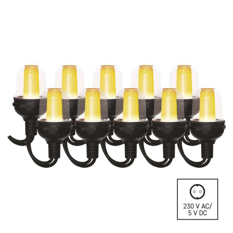 LED svetelná reťaz – 10× párty žiarovky, 4,5 m, vonkajšie a vnútorné, vintage 4