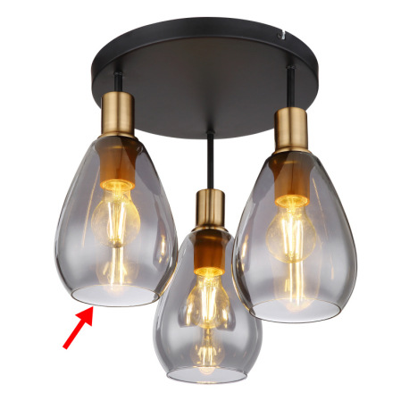 Náhradné sklo dymovej farby pre 15563-3D, 15563-4H, 15563H