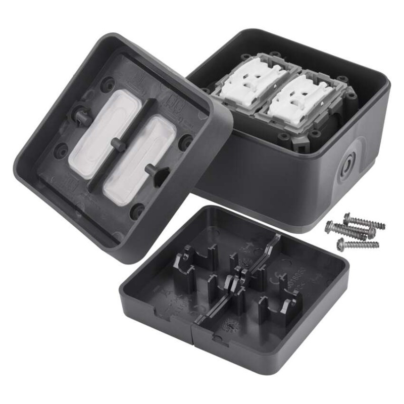 EMOS Cyklone prepínač dvojitý striedavý č. 6 + 6, IP55 2