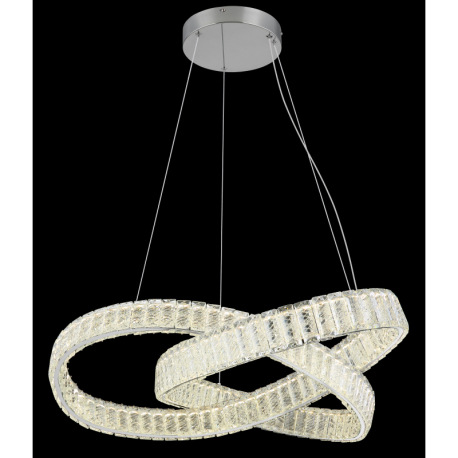 Závesné svietidlo, kov chróm, číre krištále K5, chrómový krúžok, stmievateľné, niekoľko úrovní pomoc 13