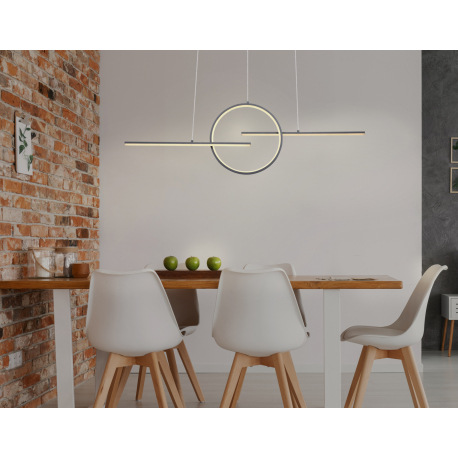 Závesné svietidlo, kov grafit, akryl biely, stmievateľné, diaľkové ovládanie, fixácia farieb, DxŠxV: 1