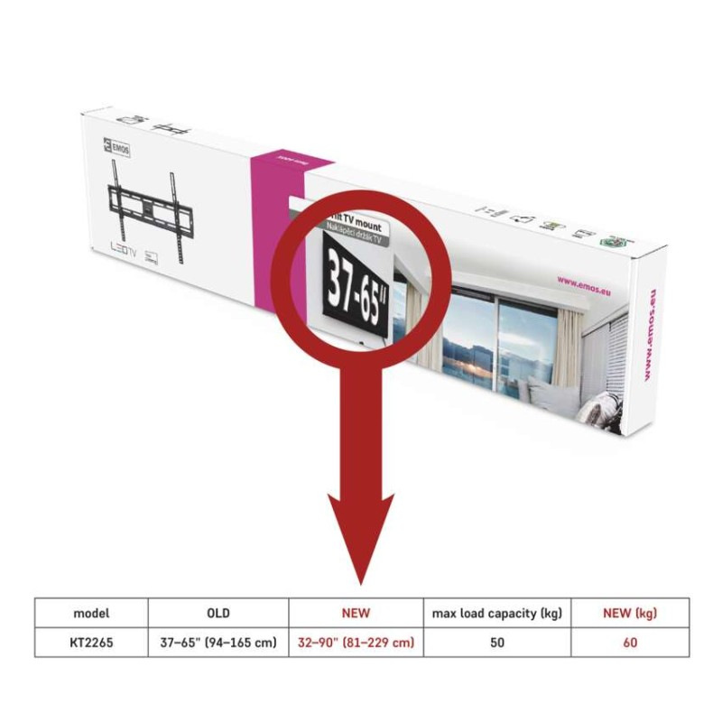 Naklápací držiak LED TV 32–90" (81–229 cm) 2