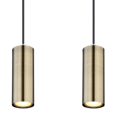 Závesné svietidlo, kov čierny, mosadz, čierny PVC kábel, DxŠxV:650x60x1200mm, bez žiaroviek 4x GU10, 10