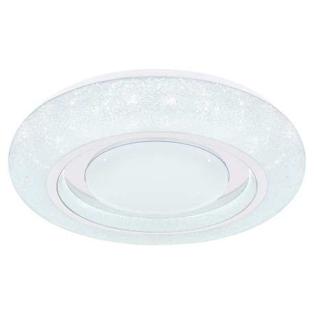 Stropné svietidlo, kov biely, akryl biely, chróm, 3 úrovne osvetlenia pomocou nástenného vypínača, t 14