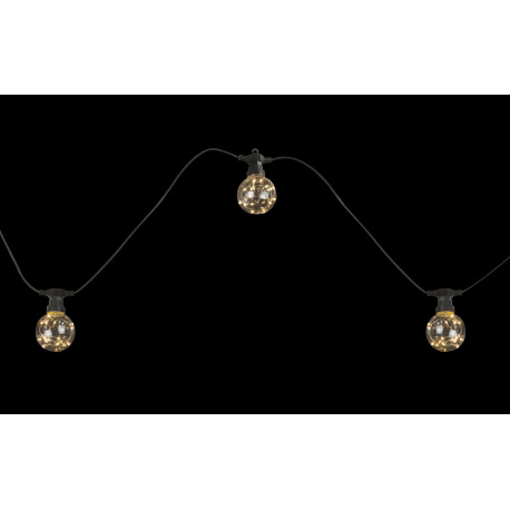 LED svetelná reťaz, plast čierny a priehľadný, vzdialenosť medzi svetlami 50cm, 3m napájací kábel, I 15