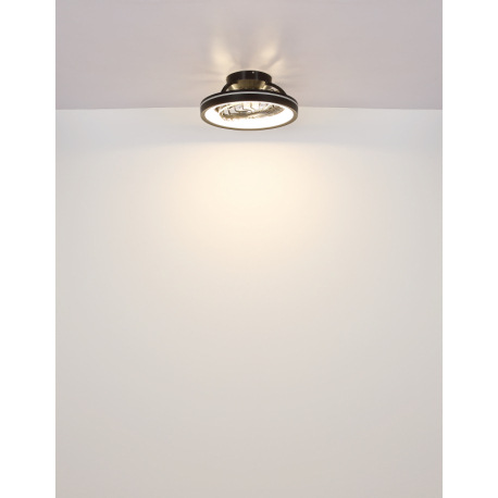 Stropný ventilátor, plast čierny/biely, stmievateľný, niekoľko úrovní cez nástenný spínač, pamäť, no 17