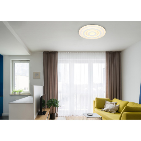 Stropné svietidlo, kov biely, akryl biely, ø: 490 mm, V: 50 mm, vrátane LED 40W 230V, zdroj 5200lm, 1