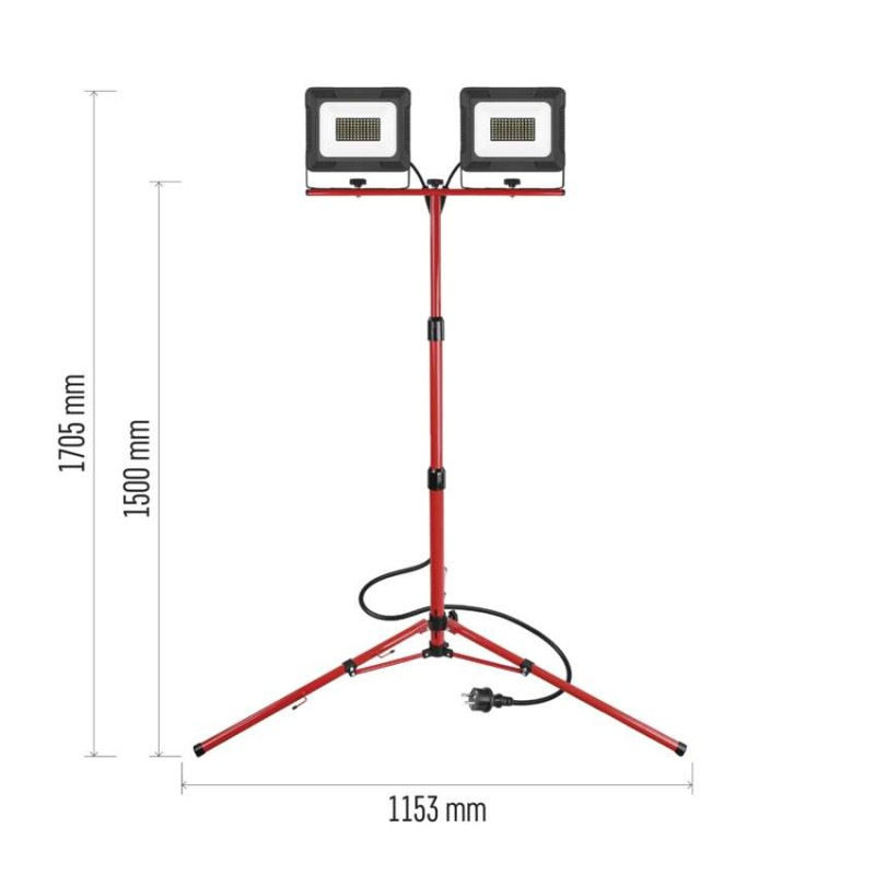 LED reflektor ELION, 2×50W + trojnožka, neutrálna biela 3