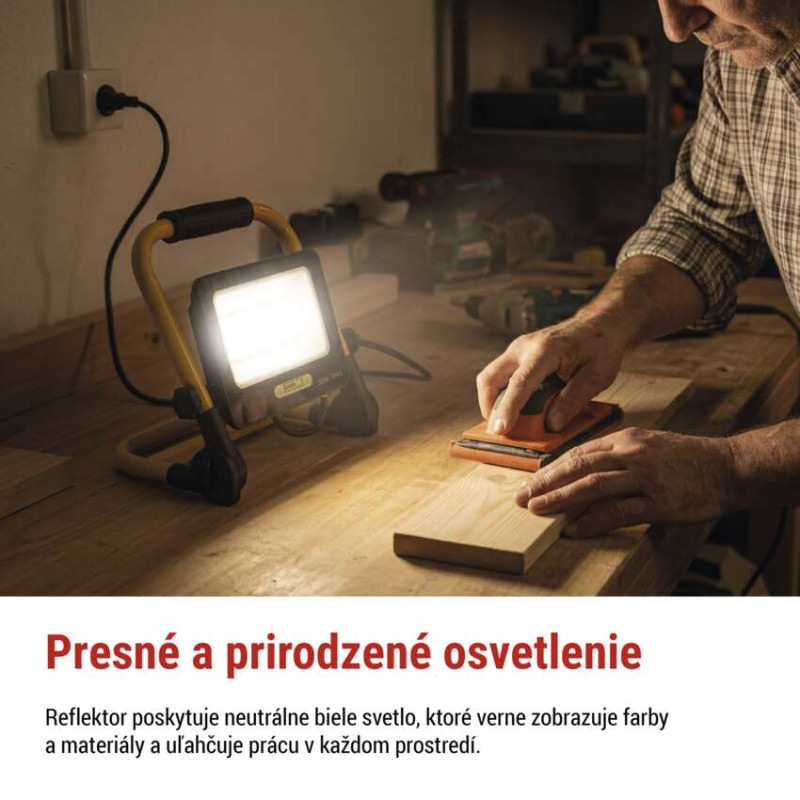LED reflektor GLARO 50 W, žlto-čierny, IP65, 5000 lm, neutrálna biela 8