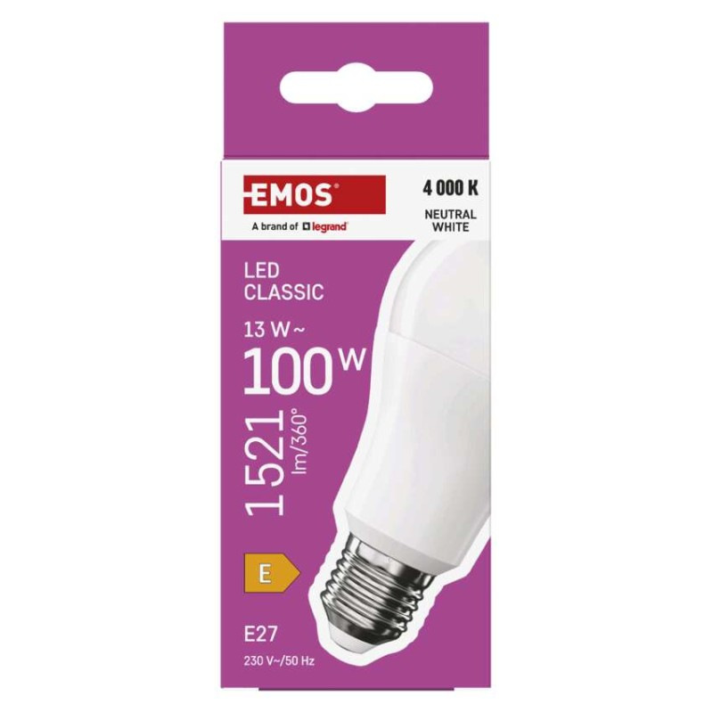 LED žiarovka Classic A60 / E27 / 13 W (100 W) / 1521 lm / Neutrálna biela 9