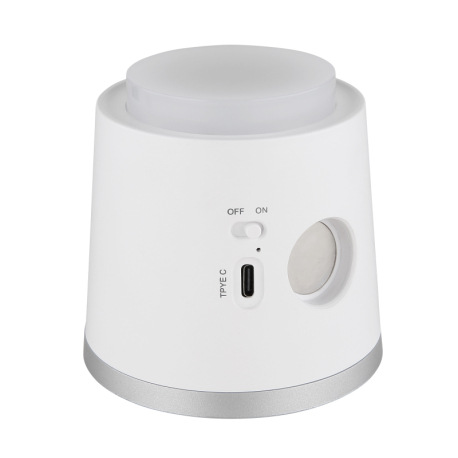 Nabíjateľná stolová lampa, hliník/plast biely, satin., strieborný, dotykové zapnutie/vypnutie/plynul 19