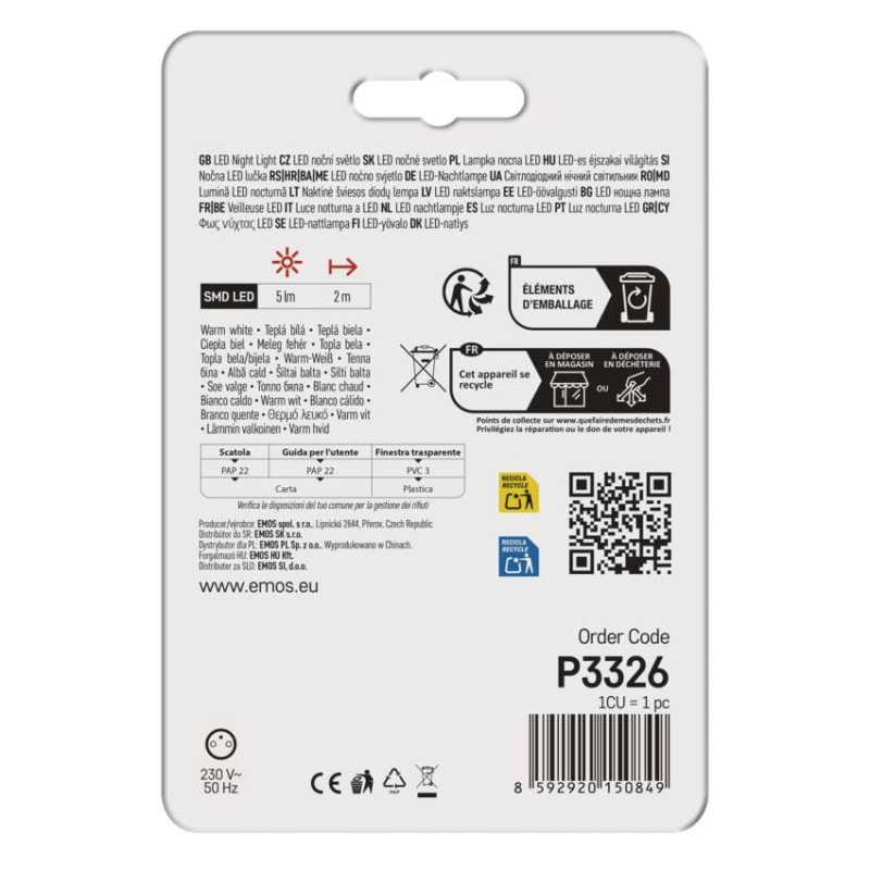 LED nočné svetlo P3326 do zásuvky 5