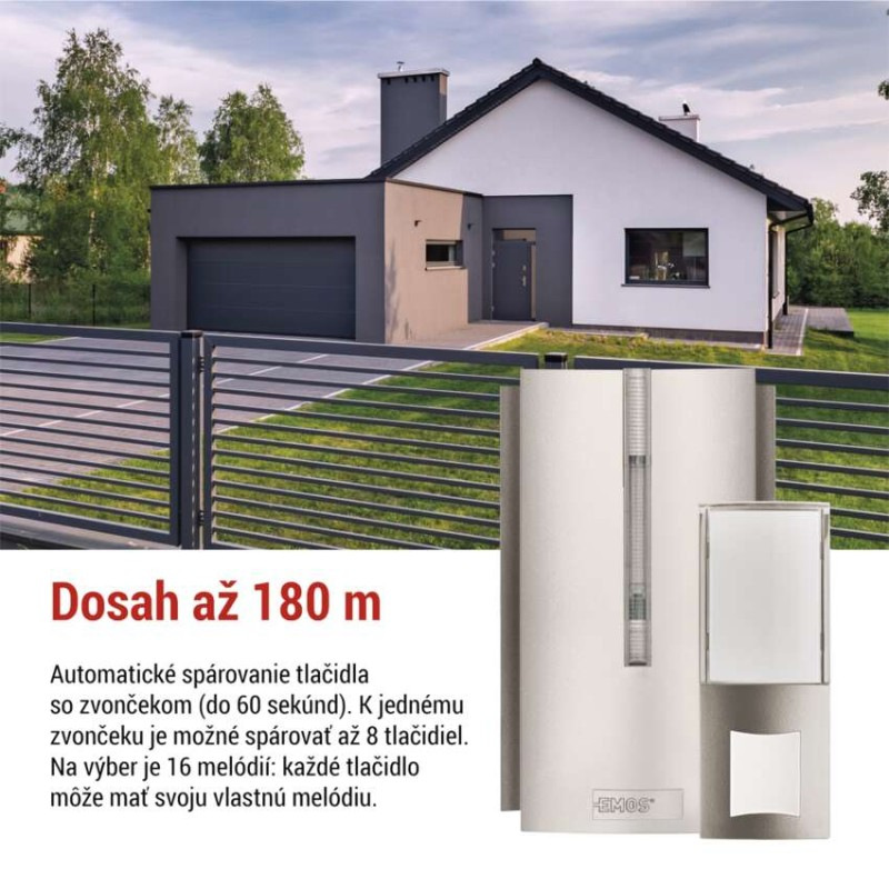 Domový bezdrôtový zvonček P5760N do zásuvky, možnosť predĺženia signálu 4