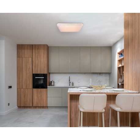 Stropné svietidlo,kov biely, akryl biely, chróm, trblietavý efekt, nočné svetlo, kompatibilné s Goog 1