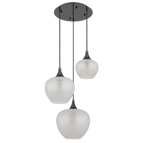 Závesná lampa kovová, broncová, číre sklo, akrylový krištáľ číry, kábel priehľadný PVC, výškovo nast 10