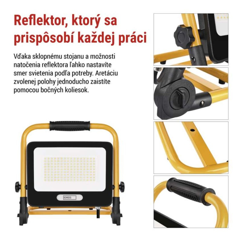 LED reflektor GLARO 100 W, žlto-čierny, IP65, 10 000 lm, neutrálna biela 7