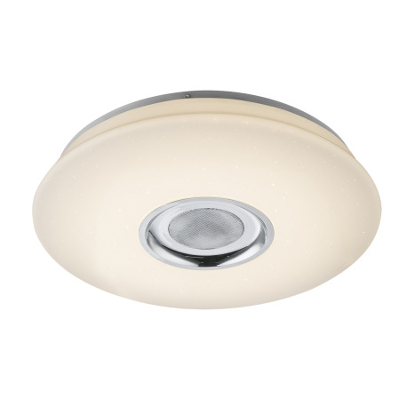 Stropné svietidlo,plast biely, trblietavý efekt,ovládanie aplikáciou,5W reproduktor,stmievateľné,dia 18