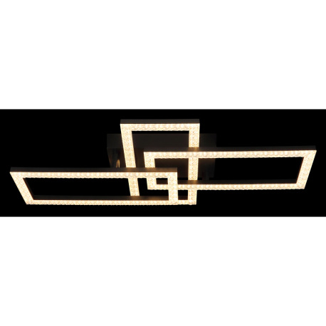 Stropné svietidlo, plast čierny, číre plastové krištále, polohovateľné, DxŠxV: 614x340x93mm, vrátane 5