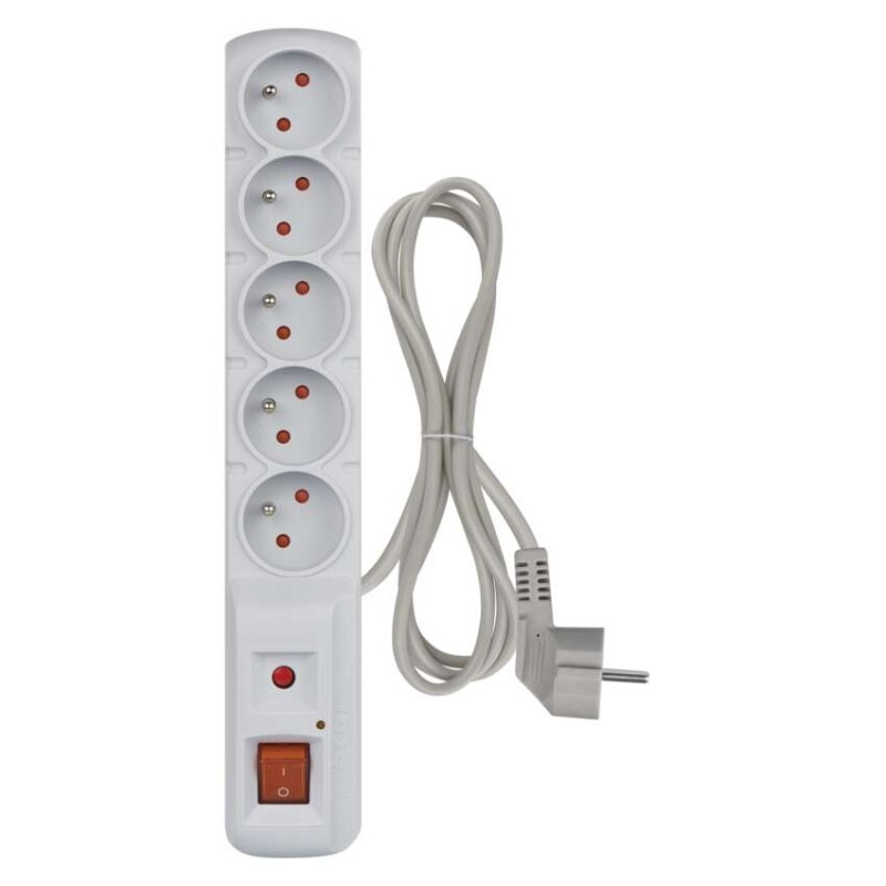 Prepäťová ochrana – 5 zásuviek 1,5m, sivá