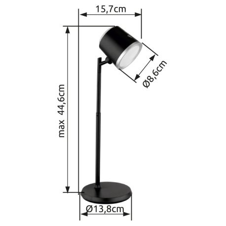 Nabíjateľná stolová lampa, hliník/plast biely, satin., strieborný, dotykové zapnutie/vypnutie/plynul 16
