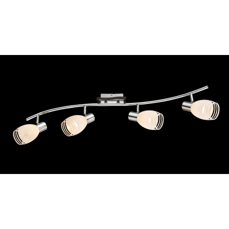 Stropné svietidlo, chróm, MDF wenge, satinované sklo, DxŠxV: 830x295x160, bez žiaroviek 4xE14, max. 4