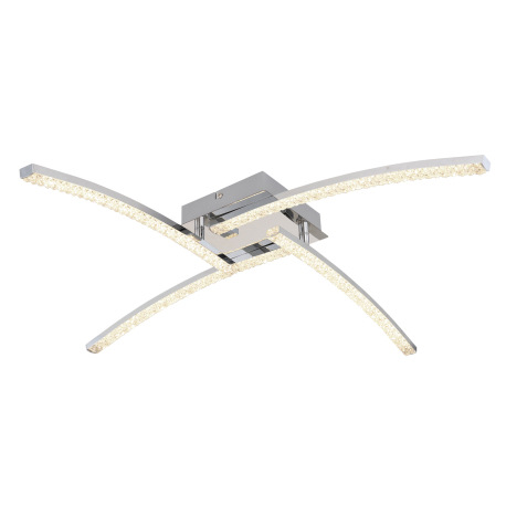 Stropné svietidlo, kov chróm, plast, akrylové krištále priehľadné, nastaviteľné, zmena farby svetla