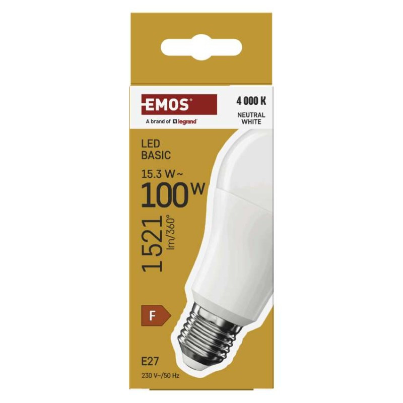 LED žiarovka Basic A60 / E27 / 15,3W (100 W) / 1521 lm / Neutrálna biela 3