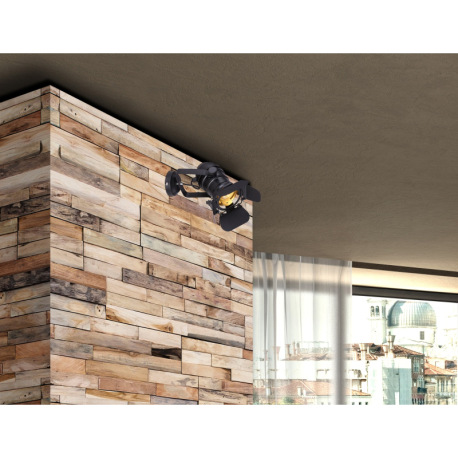 Nástenné svietidlo, kov čierny, filmový štýl, nastaviteľné klapky, ŠxV:220x320, H:380, bez žiarovky 1