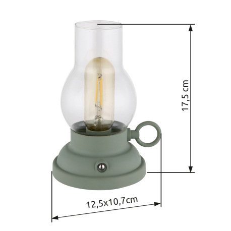 Dekoratívne svietidlo, plast antracit matný, číre sklo, plast jantárový, dotykový stmievač, bez adap 11